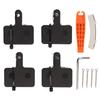 4 Pairs Bike Brake Pads Disc Brake Pads with Installation Tool Copper Fiber Organic Resin Bike