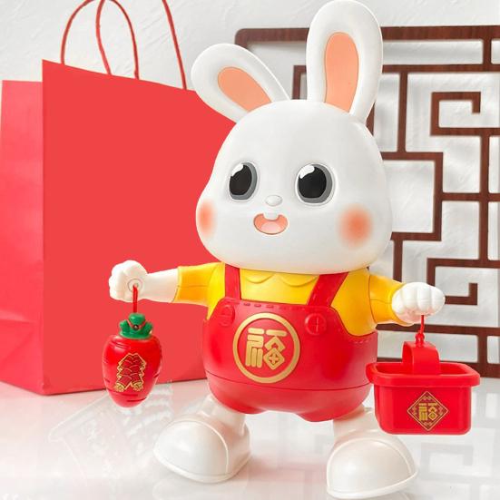 Electric Dancing Rabbit Toy with LED Light Music Toddlers Easter Bunny Walking Toy Boys