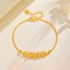 24K Copper Coin Round Bracelet New Chinese Retro High-end Bracelet Fashion Light Luxury Versatile Jewelry