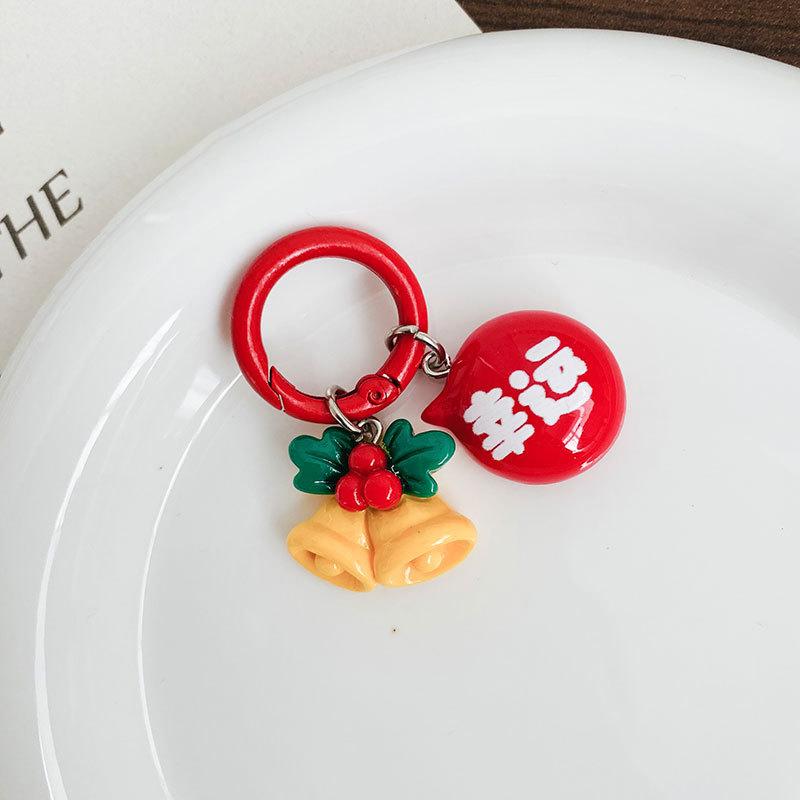 Kawaii Christmas Keychain Cartoon Santa Claus Elk Tree Snowman Pendant Key Ring Backpack Decoration Couple Friends Gifts