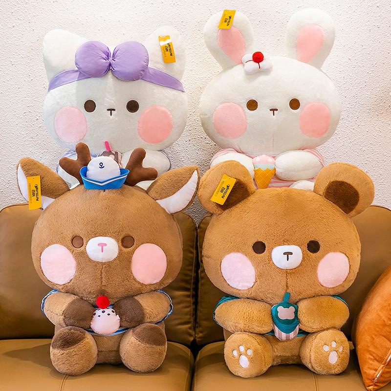 Rabbit Cartoon Cute Animal Plush Toys Lovely Deer Panda Girls Kids Gifts Bedtime