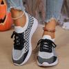 Flats Women Sneakers Knitting Sport Shoes Running Lace Up Casual Shoes New 2024 Trend Walking Breathable Mujer Zapatillas