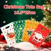 50pcs/100pcs Christmas New Year Cookies Candies Pouches Xmas Accessory Bag Holiday Cartoon Printed Party Random