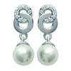[K2433] - Silver Earrings 'Sissi' Silver White (rhodium-plated) - 17x6 Mm