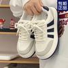 2024 Spring Korean Milk Fufu Little White Shoes Thick Sole Niche Women's Design Sense Casual Board Shoes Round Head Bread Shoes