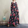 Long Sleeve Plus Size Cotton Vintage Floral New In Dresses for Women Casual Loose Spring Summer Autumn Dress