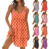 Women's Casual Daily Dating Outing Fashion Print Basic Sleeveless Loose Dress Bohemian Beach Dress Sleeveless Dress