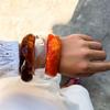 Acrylic Resin Bracelet Irregular Chunky Bangles INS Style Boho Bracelet for Women Girl