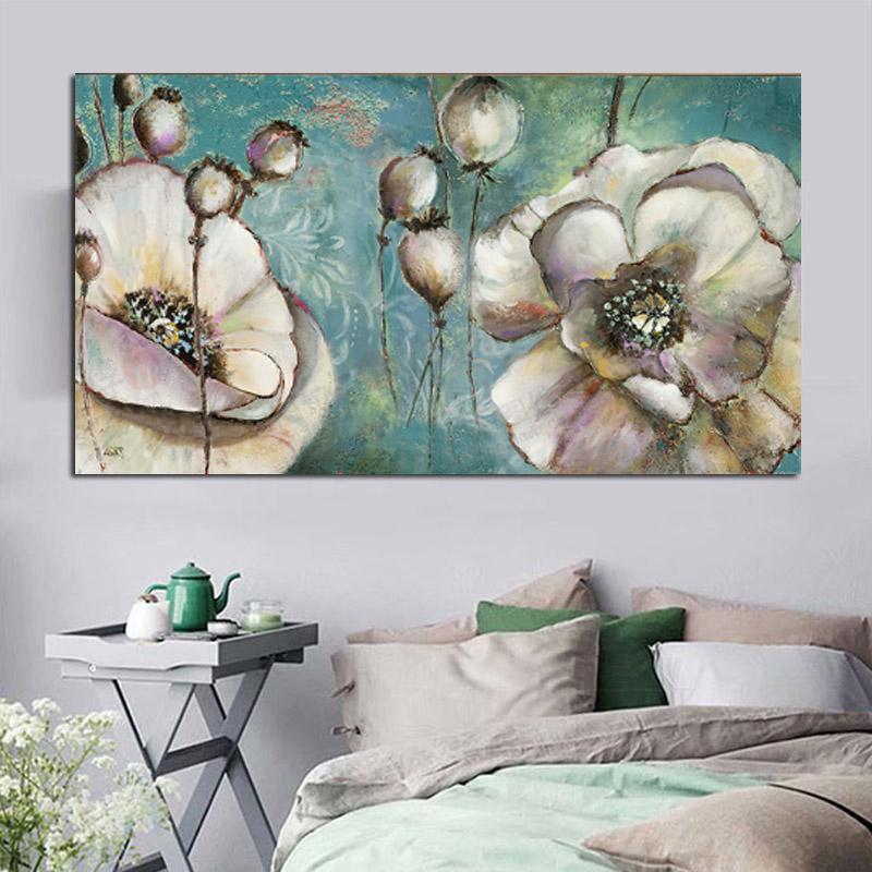 Canvas Art Painting Lotus Leaf Flower Idyllic Creative Decor Picture Modern Vintag Decoration For Living Room Oil Plant Pictures