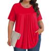 Women's Fashion Casual  Solid Color Round Neck Short Sleeve Top Womens Plus Size Tops