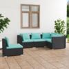Day and Night - Day and Night 5-piece Garden Furniture Set and Black Synthetic Rattan Cushions