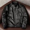 Spring and Autumn Pure First-layer Soft Cowhide Leather Jacket Men's Stand-up Collar Slim Leather Jacket Men