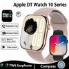 2025 New DT Watch 10 Smart Watch Men Women 3D Menu 16GB Large Memory TWS Headphones Video Playback NFC Smart Watch for Apple