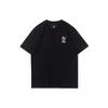 Sakura Series Logo Print Crew Neck T-Shirt Unisex Tops Black AHSR628-3