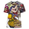 Rock Band Gorillaz Series Print Summer Men's O-Neck T-shirt Casual Short Sleeve Oversized T Shirts Fashion Trend Men Clothing