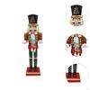 Traditional Wooden Nutcracker Ornament Christmas Decor Collectible Decoration Statue Figurine for