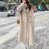 Autumn and Winter Women's Coat Double-Breasted Loose Long Trench Coat Retro Loose Female Overcoat Ladies Windbreak