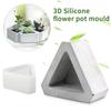 1 Pcs Pot Triangle Concrete Silicone Mold DIY Cement Clay Craft Casting Flower Pot 3D Mold