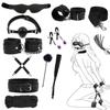 SM Goods Restraints Women 11 Piece Set Sexy Rape Gag Shackles SM Play Collar Handcuffs Leg Shackles Eye Mask Adjustable Sex Toy Adult Goods Secret
