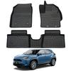 XALER 3D TPE Floor Mats for Toyota Yaris Cross (2020–Present), Front & 2nd Row, Waterproof, Anti-Slip, Vehicle-Specific Fit, 3PCS