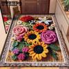 3D Floral Carpet Bathroom Floor Mat Anti Slip Floor Mat Entrance Dirt Resistant Floor Mat