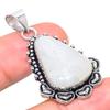 Natural Rainbow Moonstone Gemstone 925 Sterling Silver Pendant 1.81" P8R87