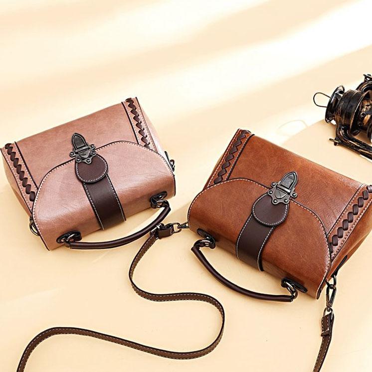Women PU HandBag Women Single Shoulder Bags Casual Small Square Bag Leather Stitching Soft Messenger Bag