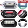 3style 6 LED Car Truck License Plate Lights Truck RV Trailer Van Tail Lamp Waterproof Signal Lamp White Lighting Bulbs 12-24V