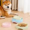 Solid Color Cat Bowl Plastic Pet Supplies Practical Kitten Food Container