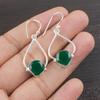 Faceted Green Onyx Gemstone Jewelry, 925 Sterling Silver Earrings, Onyx Silver Earrings For Wedding Gift