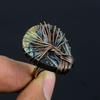 Tree Of Life Abalone Shell Gemstone Copper Wire Wrapped Handmade Jewelry Ring Gift For Woman