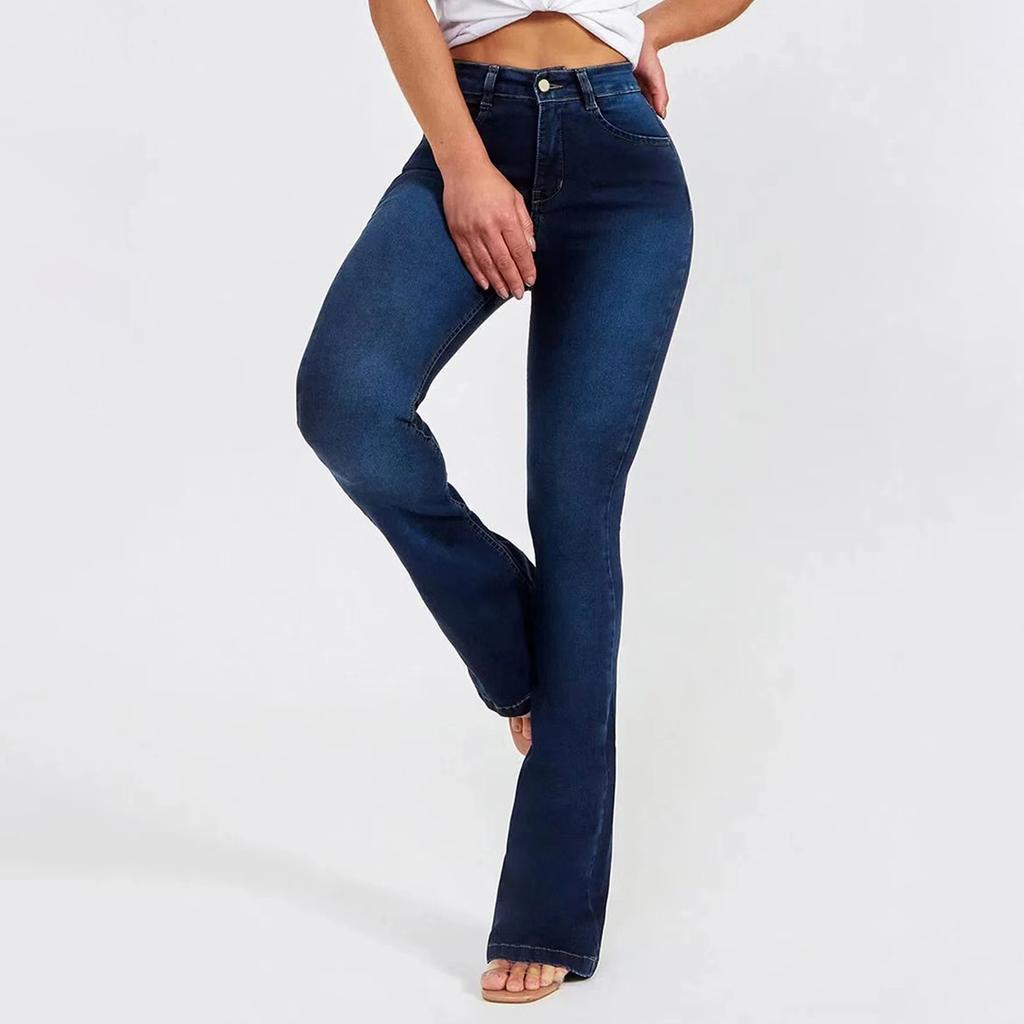 Spring and Summer Trousers High Waist Boot Cut Jeans for Women Fashion Casual Slim Denim Flared Pants