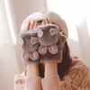 Women Winter Plush Gloves Thickened Warm Fuzzy Rabbit Mittens Girls Convertible Winter Fingerless Mittens for Cycling Outdoor Exercise