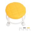 Low Roller Seat PU Leather Low Stool Mute Wheel Swivel Low Height Round Roller Chair for Home Office