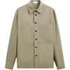 Solid Color Simple Comfortable Shirt Jacket Men Outerwear Beige Green 5925035-714