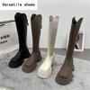 Platform Women Knee High Boots Fashion Back Zippers Knight Long Boots Square Heels Autumn Winter Ladies Shoes
