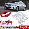 For Toyota Corolla E140 E150 2007~2013 Chrome Door Handle Cover Car Accessories Stickers Trim Set 2008 2009 2010 2011