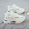 Summer Women's Breathable Mesh Korean-Style White Sneakers: Thick-Soled Casual Dad Shoes