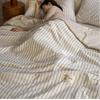 Fine Stripe Washed Cotton & Soy Fiber Summer Quilt