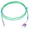 KType Thermocouple Probe Silicone Super Soft Temperature Measuring Line 0200 Celsius  Green 4x30mm(2meter )