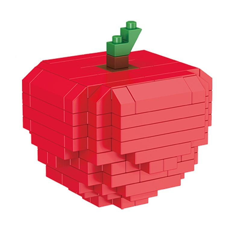 DIY Fruit Mini Building Blocks Apple Banana Cherry 3D Model Home Decorations Children Educational Assembly Toys Boys Girls Gifts