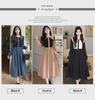 Korean Style Contrast Color Dress: Versatile, Fashionable, Comfortable Long Skirt for Spring & Autumn 2025