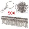 50Pcs 25Mm Polished Silver Keyring Keychain Split Ring Short Chain Key Rings Diy