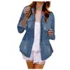 Denim Jacket Korean Cropped Denim Jacket For Women Long Sleeve Outerwear Jacket Women Jeans Chain Denim Coat Femme Plus Size