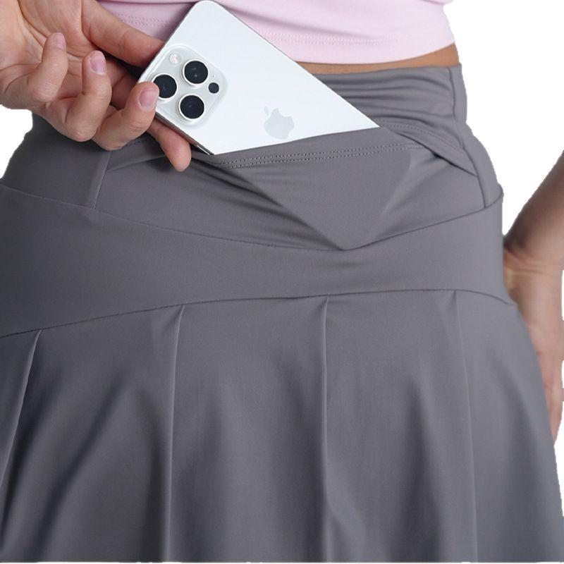 High-Waist Quick-Dry Tennis & Yoga Skort with Built-In Shorts