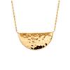 [P0712] - Hammered Gold 'Cléopatra' Gold Plated Necklace - 30x15 Mm