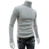 Warm Knitted Shirt Chic Top Turtleneck Solid Color Stretchy Knitted Shirt