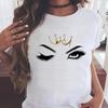 Tee Print Ladies Clothing Eye Lashes Trend Cute 90s Style Summer Female T Top Casual Short Sleeve Women's Fashion Graphic T-shirt