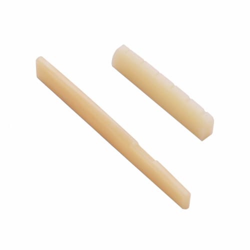 RUSUO Guitar Saddle, Guitar Saddle and Nut, Real Bone Material, for Two 6-String Acoustic Guitars