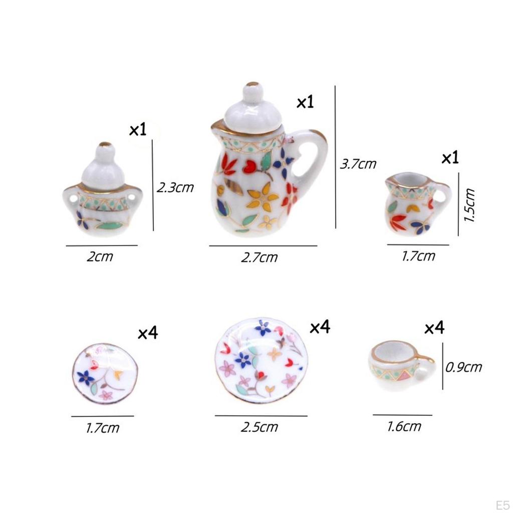 Miniature Tea Set with Teapot And Cups for Home Decor
